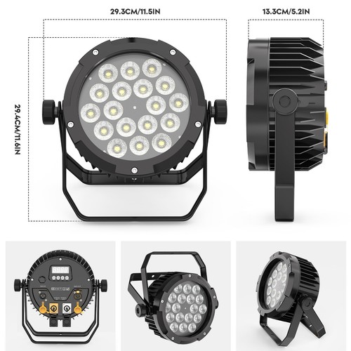 6x 270W Par Strahler DMX 18LED 6in1 RGBWA+UV Garten Outdoor IP67 Wasserdichtes - Bild 11 von 34