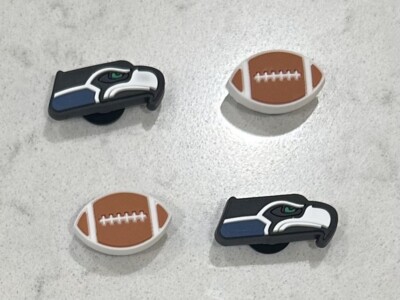 Seattle Seahawks Football Themed 4- Pack NFL Shoe Charms for Crocs
