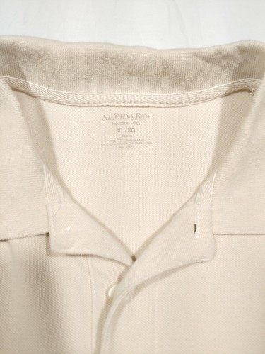 St Johns Bay Polo Mens XL Tan short sleeve heritage classic golf shirt beige EUC - Picture 9 of 12