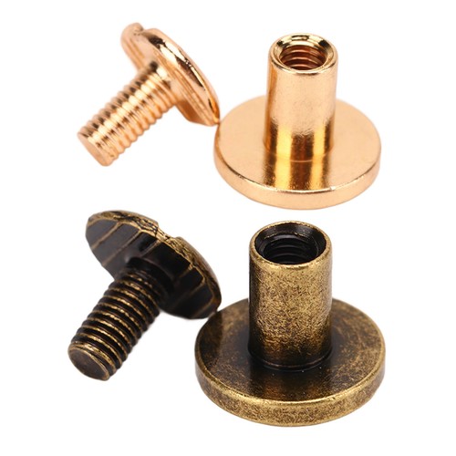 200 Set Chicago Screws Set 9.5x8mm Brass Uniform Coating Leather Screw Rivet Hot - Picture 9 of 18