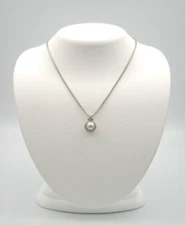 DAVID YURMAN ALBION 8MM PEARL & DIAMOND .15 CTTW PENDANT STERLING SILVER 925 17"