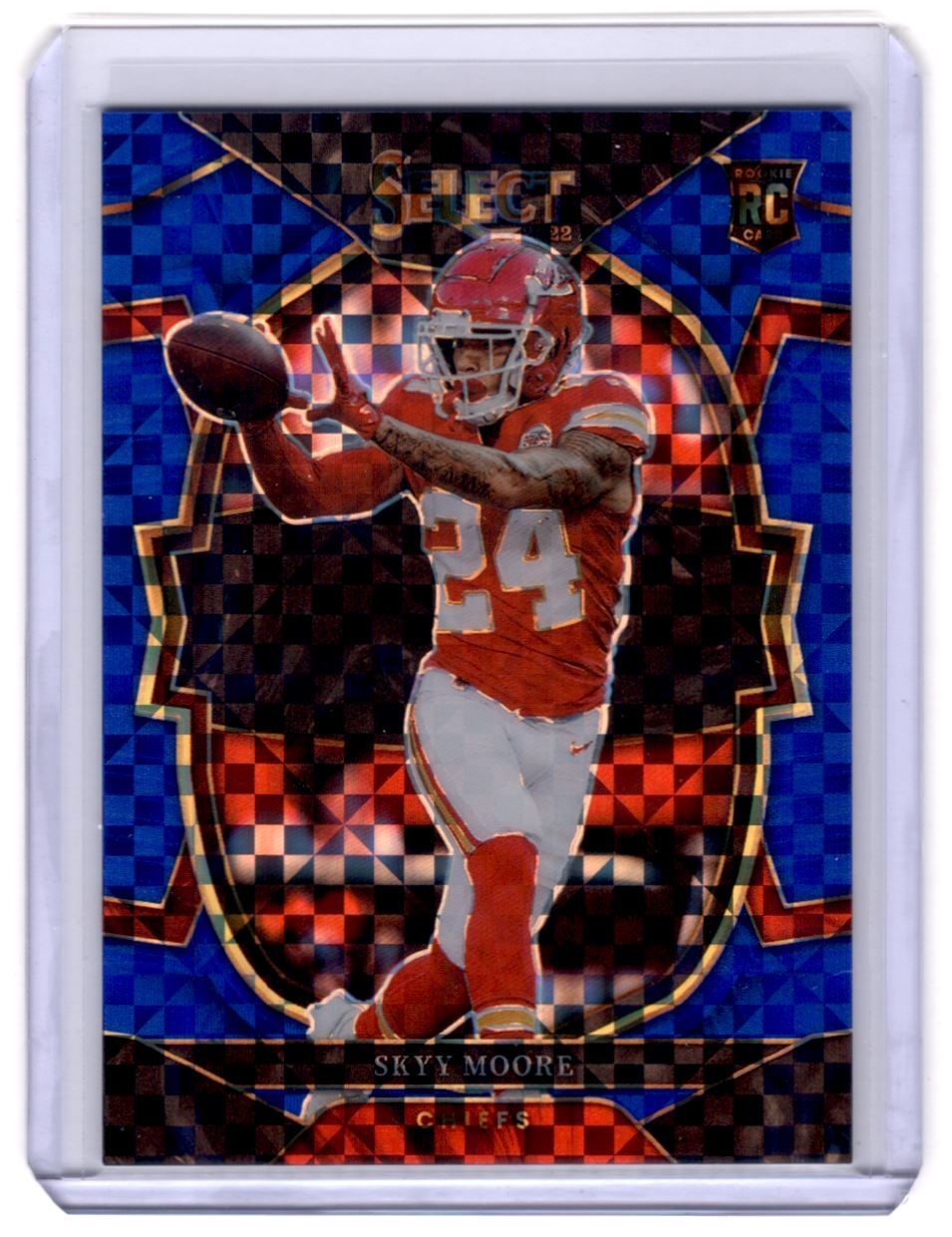 2022 Panini Select Blue Prizm Skyy Moore RC #21 130/199 Kansas City Chiefs