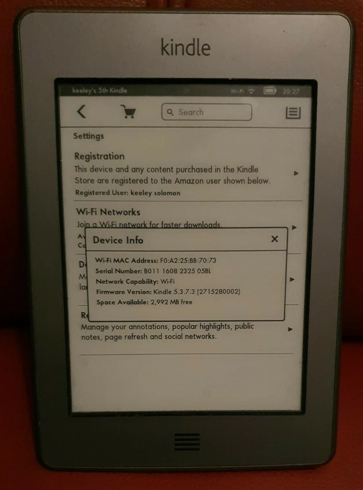 Amazon Kindle Touch 4th Gen 2GB, Wi-Fi 6in - Silver Full Working Order & Clean - Image 4 of 4