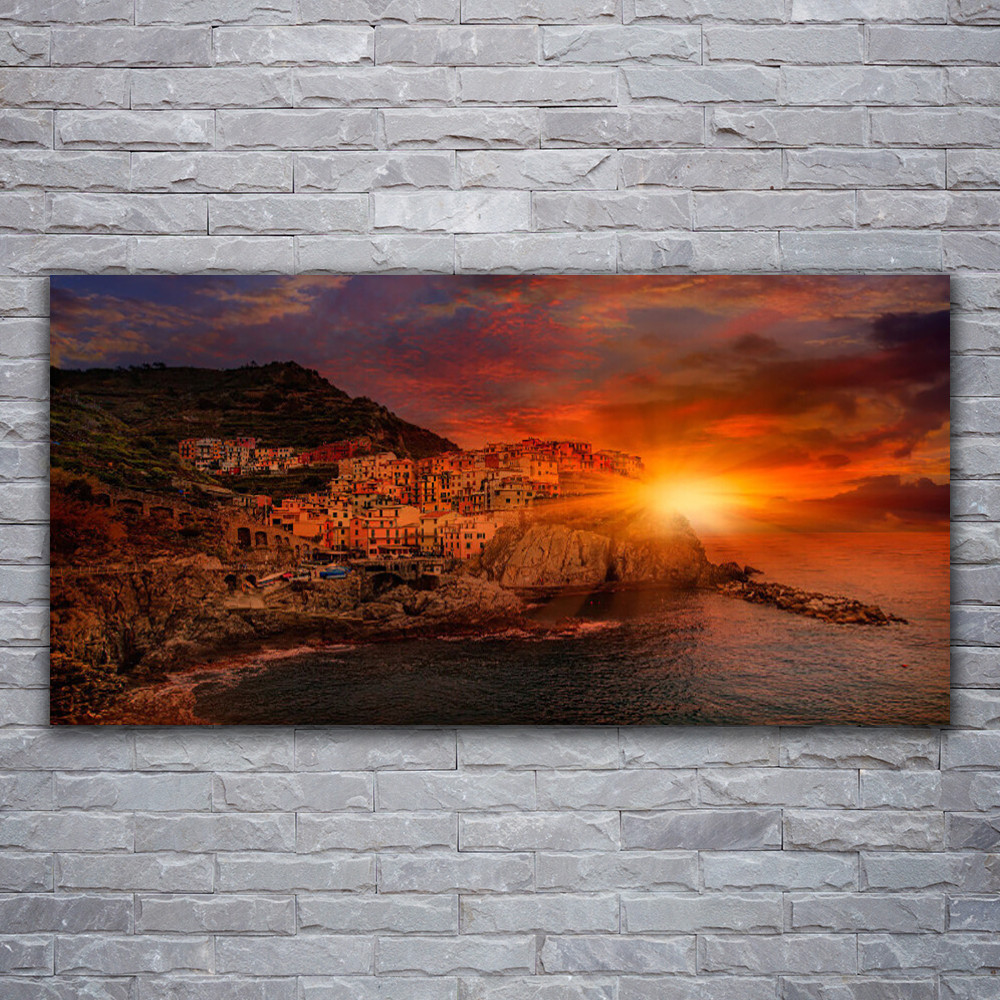 Image sur verre acrylique 120x60 de paysage de mer pour illuminer un grand salon moderne