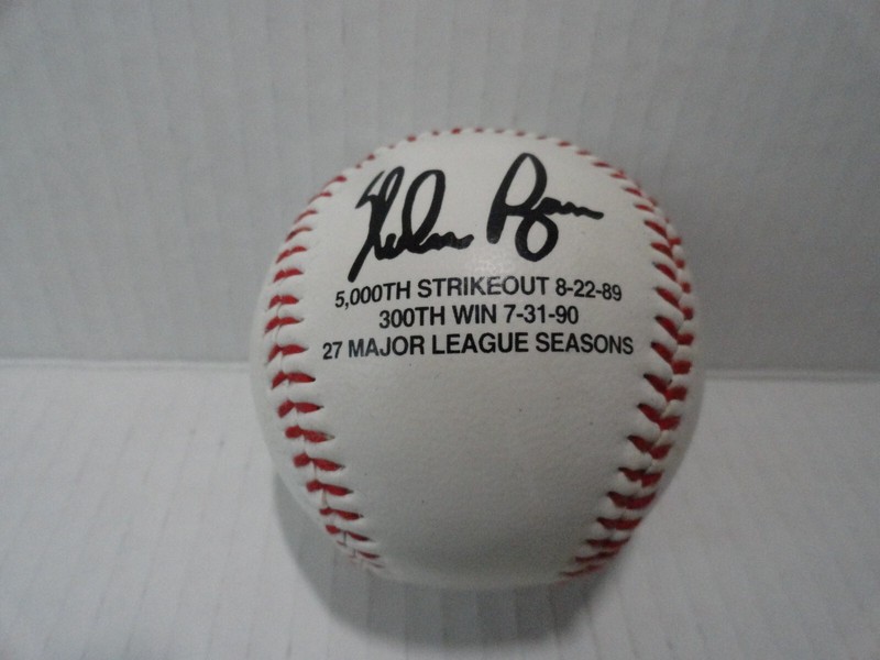 Nolan Ryan 5000th Strikeout 300th Win 27 Seasons Facsimile Autographed Ball
