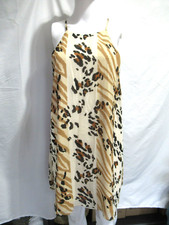 Forever 21 Sleeveless Animal Print Sheath Mini Dress Sz Small Ivory Black Brown