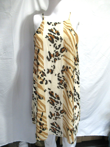 Forever 21 ärmelloses Etuikleid Animalprint Gr. Small elfenbein schwarz braun - Bild 1 von 5
