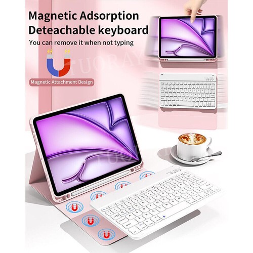 For iPad 5/6/7/8/9/10/11th A16 Pro Air 11 Inch M3 2025 6/5/4th Gen Keyboard Case - Picture 12 of 62