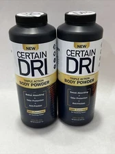 2 Certain Dri Body Powder Anti Chafing Sweat Absorbing Odor Protection Talc Free