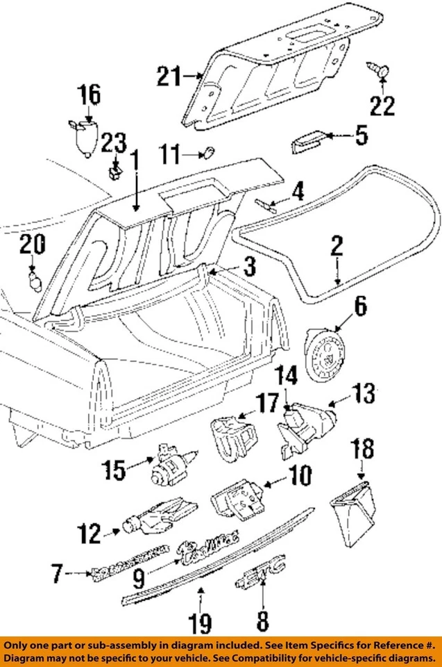Used Deck Lid fits: 2002 Cadillac Eldorado  Grade A — 第 2/4 张图片