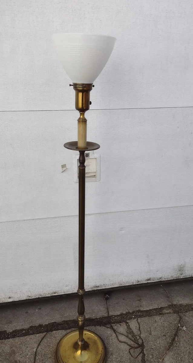 Vintage Mid Century Modern Rembrandt Torch Floor Lamp 55 Tall With Shade