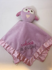 Stepping Stones "Whoo's a Cutie" Pink Owl Baby Security Blanket Lovie Lovey Nunu