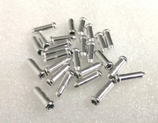 25 BICYCLE SHIFTER BRAKE CABLE TIPS CAPS ENDS CRIMPS SILVER