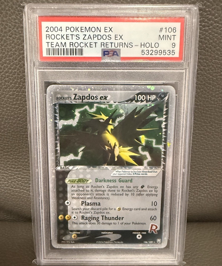Pokemon Rocket's Zapdos ex EX Team Rocket Returns Holo 106/109 (2004) PSA 9