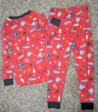 Highland Originals 2 Pc Red Longsleeve Boys Sports Pajama Set Size 4 NWT