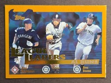 Topps 2002 League Leaders AL Runs Alex Rodriguez Ichiro Bret Boone #338 Baseball
