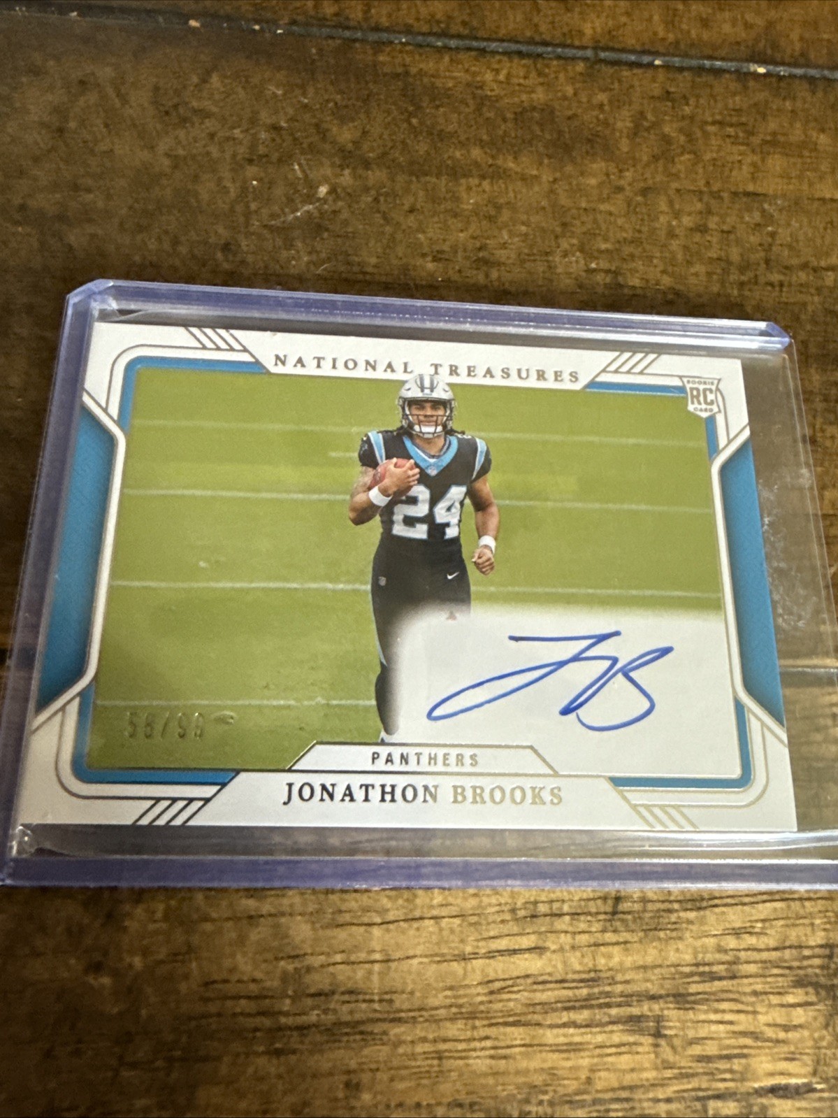 2024 Jonathon Brooks National Treasures Rookie Field Pass Auto/99, Panthers
