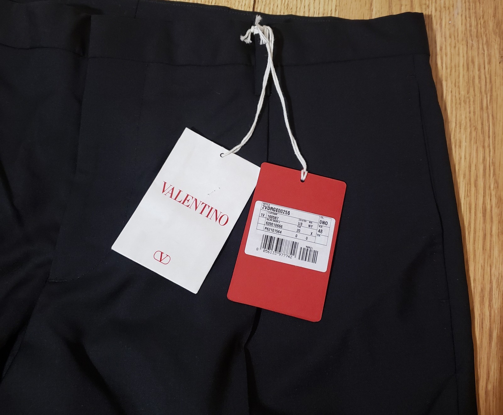 Valentino Pants Mens 38 Dress Slim Tapered Fit Navy Blue Virgin Wool NEW thumbnail 3