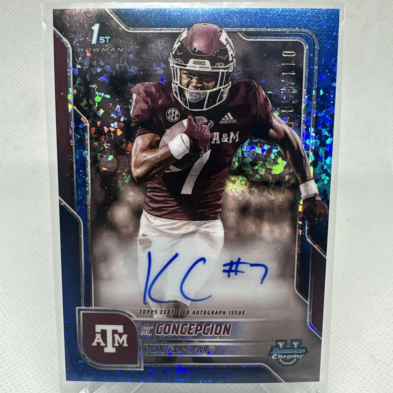 2025 Bowman Chrome U 1st Bowman KC CONCEPCION Blue Mini Diamond Auto /150 A&M