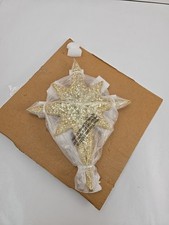 BALSAM HILL  13” BETHLEHEM GOLD STAR BEADED TREE TOPPER - CHRISTMAS New