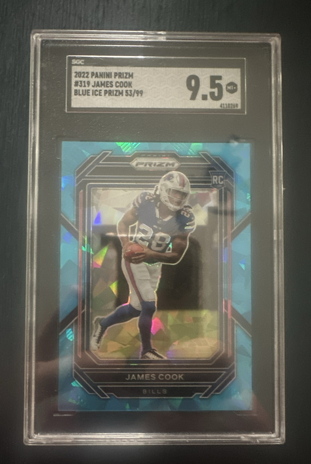 2022 Panini Prizm - Rookies James Cook #319 Blue Ice Prizm /99 (RC)