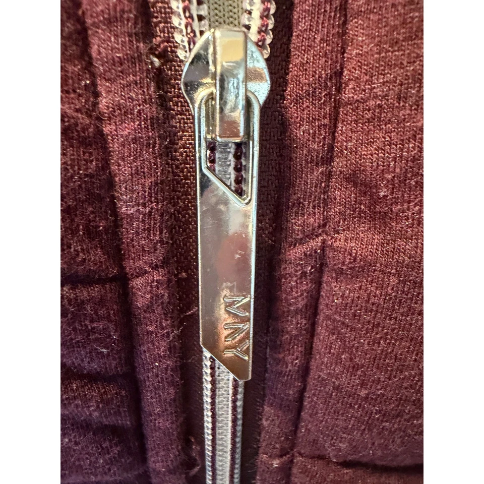 Chaleco acolchado Marc New York Borgoña acolchado acolchado cremallera completa cuello falso para mujer M Foto 2 de 4