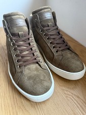 SANTONI hi top men's khaki suede sneakers / shoes / made in Italy / 42EU / 9US