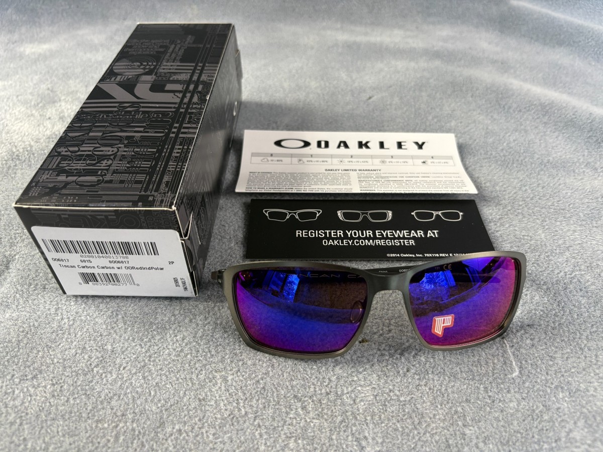 NIB Oakley Tincan Carbon Polarized Sunglasses OO6017-03 Carbon/OO