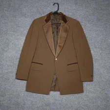 After Six Tailored for Skeffingtons Mens 38R Brown Velvet Collar Blazer Jacket
