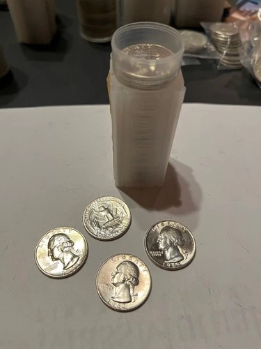 1962 90% Silver Quarters - Brilliant Uncirculated - Roll of 40 - $10 Face Value