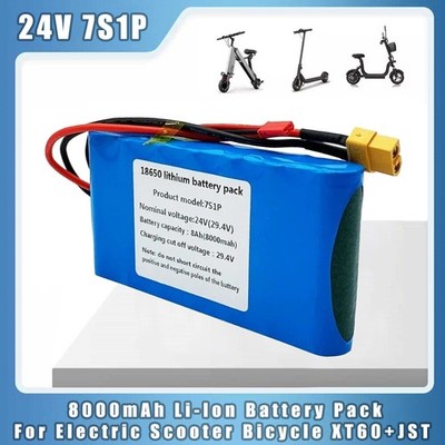 24V / 29V 7S1p 8000mah LI-LON AKKU FÜR ELEKTROROLLER FAHRRAD XT60 JST A++ DE
