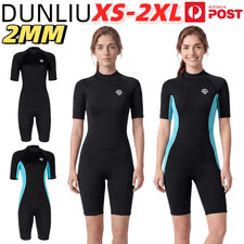DUNLIU 2mm Women Wetsuit Neoprene Short Sleeve Shorty Diving Suit Swim Surfing