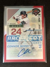 2024 Panini Prospects #144 Connor Norby Red Prospect Ticket Auto RC /199
