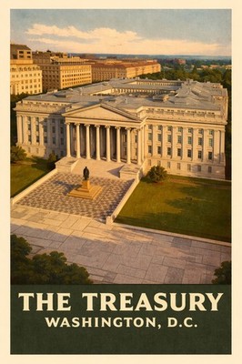  ️ The Treasury Washington D.C. Poster - 24x36  Premium Matte Paper 200gsm