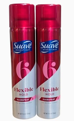2 - Suave Essentials Flexible Hold Hairspray Level 6 All Day Control  9.4 oz. Ea