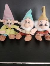 Vintage Disney Store Dwarfs, 8" Plushes, Lot of 3, price for all