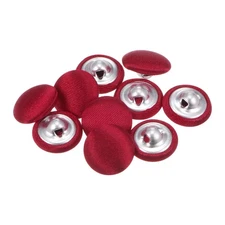 10pcs Fabric Cloth Covered Button 12.5mm Round Metal Sewing Buttons Deep Red