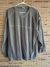 Columbia Men's Gray Knit V-Neck Pullover Sweater Long Sleeve Size L