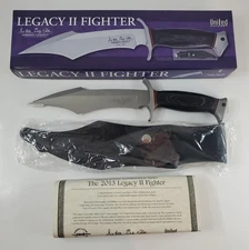 Gil and Wesley Hibben Collaboration Legacy II Fighter Knife with Leather Sheath