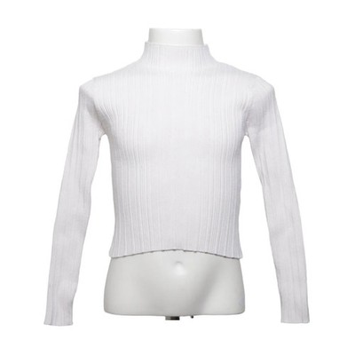 Zara, Rollkragenpullover, Größe: 130, Weiß, Einfarbig, Rippenstrick #ODy