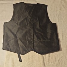 Umo Lorenzo Men's Formal Tuxedo Vest Waistcoat Black Paisley Size XL