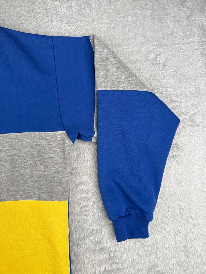 Camisa polo masculina Claybrooke grande azul amarela rugby manga longa mistura poli LEIA - Imagem 2 de 4