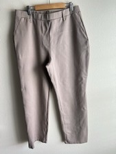 Quince Beige Women's Dress Pants Zip Flat Front Stretch Straight