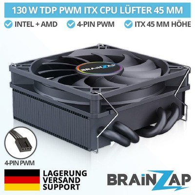 ITX CPU Kühler 45mm 4PIN PWM 130W TDP Fan Lüfter Intel/AMD 115X 1700 AM3 AM4 AM5