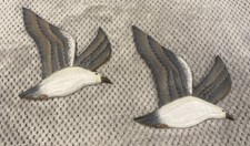 Set Of 2 Wooden Wall Hand Painted Seagull Wall Decor 12x10 Seaside Nautical