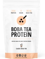 Boba Tea Protein Classic Milk Tea | 25G Grass-Fed Whey Protein Isolate Powder | 