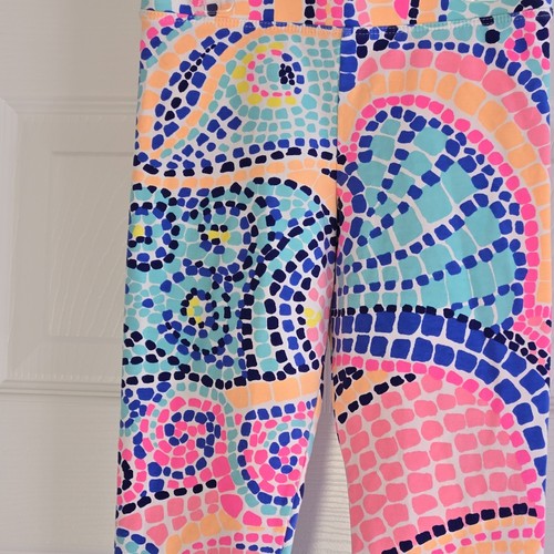 Lilly Pulitzer Maia Multi Tile Wave Leggings Girls Size M 6/7 Beach Vacation - Picture 3 of 7