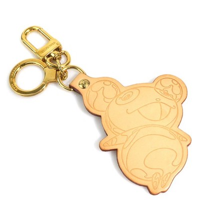 Auth LOUIS VUITTON Porte Cles Panda Charm Key Ring Beige/Gold M62637 - e61926k