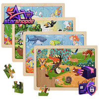 Holzpuzzle Tiere 4X24 Teile Ab 3 Jahre Kinder Spielzeug Geschenk
