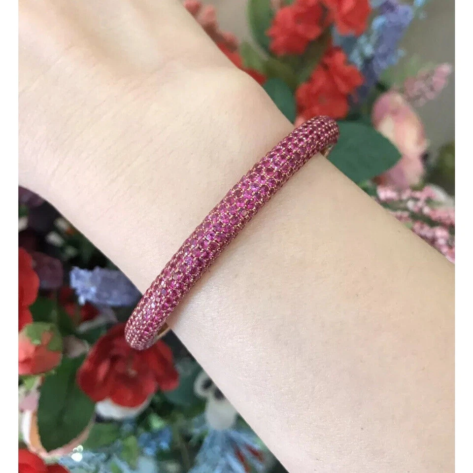 Brazalete brazalete pavé de rubí de 19,22 quilates en oro rosa de 18 k - HM1946VN